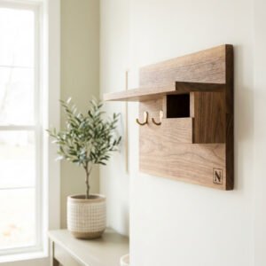 Walnut Entryway Organizer