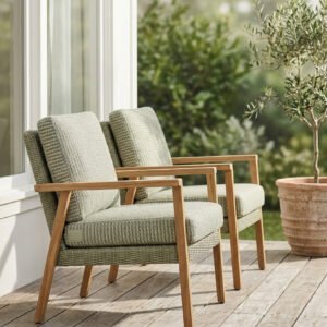 Wicker Patio Chair Pair